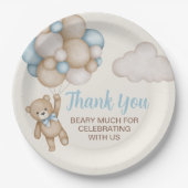 Assiettes En Carton Teddy Bear Baby shower Boy (Devant)