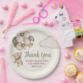 Assiettes En Carton Teddy Bear Baby shower Boy (Fête)
