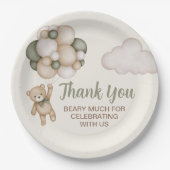 Assiettes En Carton Teddy Bear Baby shower Boy (Devant)