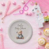Assiettes En Carton Teddy Bear Baby shower moderne Boho Boho Boho (Fête)