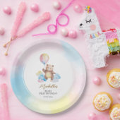 Assiettes En Carton Teddy Bear Balloon Clouds Beary First Birthday (Fête)