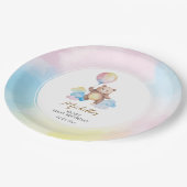 Assiettes En Carton Teddy Bear Balloon Clouds Beary First Birthday (Angle)