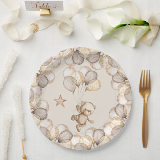 Assiettes En Carton Teddy Bear Bear Baby shower Ours Sexe Neutre