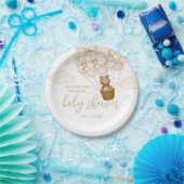 Assiettes En Carton Teddy Bear Bearly Wait Gold Baby shower (Fête)