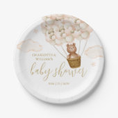 Assiettes En Carton Teddy Bear Bearly Wait Gold Baby shower (Devant)