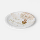 Assiettes En Carton Teddy Bear Bearly Wait Gold Baby shower (Angle)