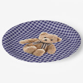 Assiettes En Carton Teddy Bear Bleu Plaque de fête triée (Angle)