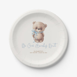 Assiettes En Carton Teddy Bear Brown et Baby shower bleu