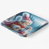 Assiettes En Carton Teddy Bear Construire un Snowman (Angulaire)
