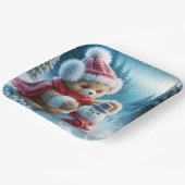 Assiettes En Carton Teddy Bear Construire un Snowman (Angulaire)