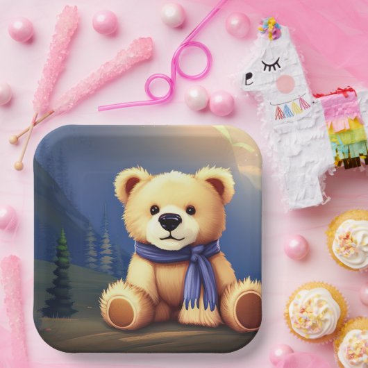 Assiettes En Carton Teddy Bear Design (Fête)