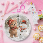 Assiettes En Carton Teddy Bear et Snowman (Fête)