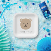 Assiettes En Carton Teddy Bear Face - Papier Napkin (Fête)