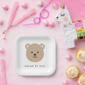 Assiettes En Carton Teddy Bear Face - Papier Napkin (Fête)
