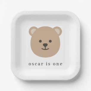 Assiettes En Carton Teddy Bear Face - Papier Napkin