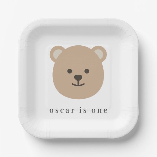 Assiettes En Carton Teddy Bear Face - Papier Napkin (Recto)