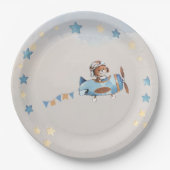 Assiettes En Carton Teddy Bear Garçon Bearly Wait Baby shower Plaque e (Devant)