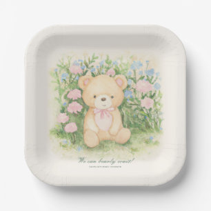 Assiettes En Carton Teddy Bear Garden Baby shower classique