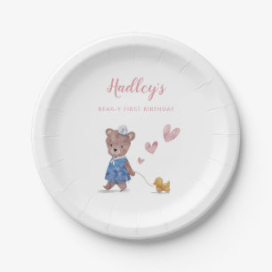 Assiettes En Carton Teddy Bear Girl Birthday Party