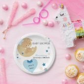 Assiettes En Carton Teddy Bear Love Baby Boy Douche | (Fête)