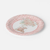 Assiettes En Carton Teddy Bear mignonne Plaque en papier rose (Angle)