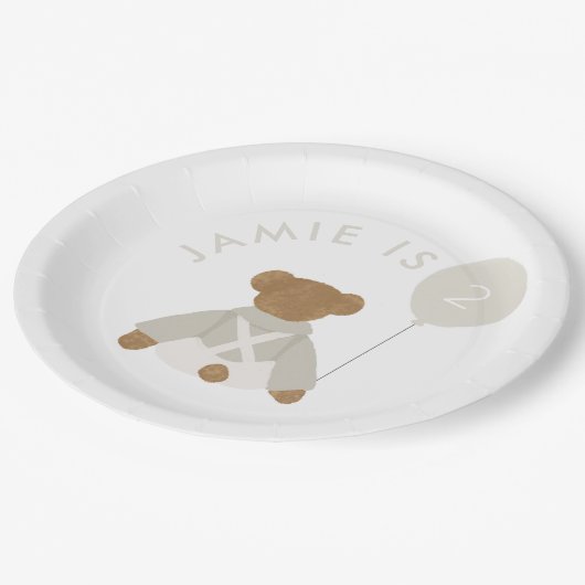 Assiettes En Carton Teddy Bear Pique-nique bébé Invitation d'anniversa (Angle)