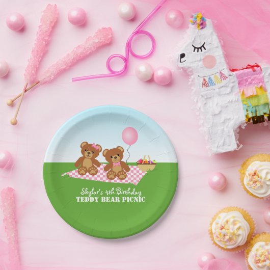 Assiettes En Carton Teddy Bear Pique-nique fête d'anniversaire (Fête)