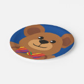 Assiettes En Carton Teddy Bear Rainbow Cute 1ère fête anniversaire (Angle)
