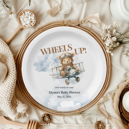 Assiettes En Carton Teddy Bear Roue vers le haut Petit Co Pilote