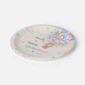 Assiettes En Carton Teddy Bear Sexe Révéler rose bleu (Angle)