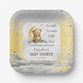 Assiettes En Carton Teddy Bear Twinkle Twinkle Little Star Baby shower (Recto)