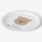 Assiettes En Carton Teddy Face de l'ours (Angle)