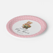 Assiettes En Carton Teddy Girl Foral Dots Rustiques Plaques de papier (Angle)