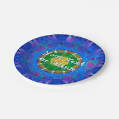 Assiettes En Carton Teinture à tarte bleu-vert (Angle)