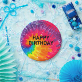 Assiettes En Carton teinture de cravate psychédélique sauvage motif ab (Fête)