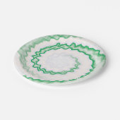 Assiettes En Carton Teinture vert blanc tourbillon (Angle)