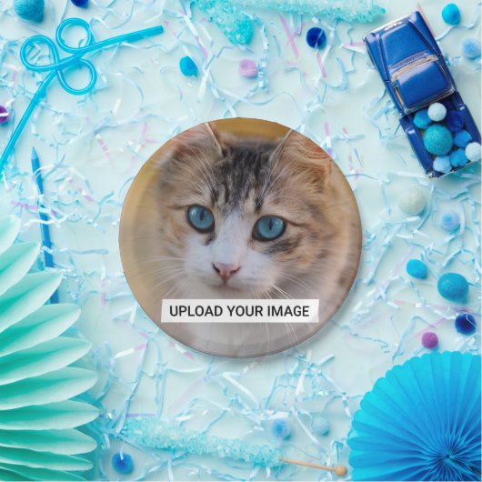 Assiettes En Carton Téléchargez votre photo Cute Cat (Fête)