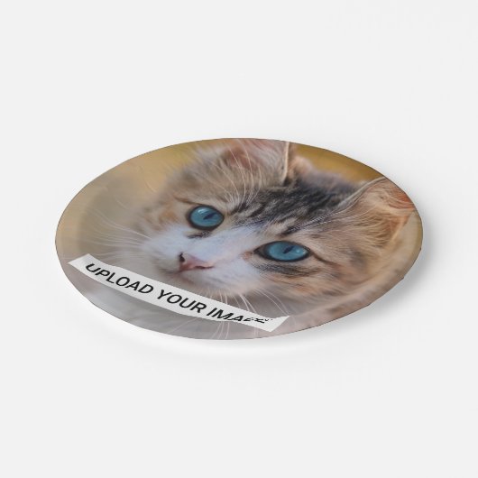 Assiettes En Carton Téléchargez votre photo Cute Cat (Angle)