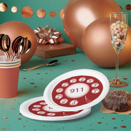 Assiettes En Carton Téléphone d'urgence