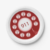 Assiettes En Carton Téléphone d'urgence (Devant)