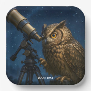 Assiettes En Carton Télescope Chouette Imaginaire Nuit