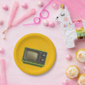 Assiettes En Carton Télévision rétro (Fête)