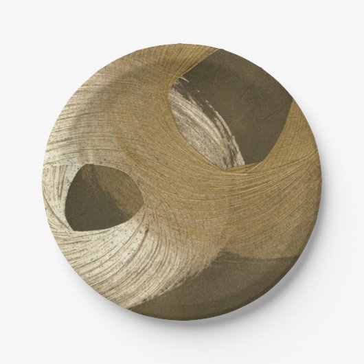 Assiettes En Carton Tempête de sable circulaire dans Tan et Dark Brown (Devant)