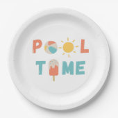 Assiettes En Carton temps de la piscine. Plaques et fournitures de par (Devant)