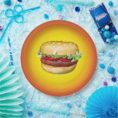 Assiettes En Carton Temps d'hamburger (Fête)