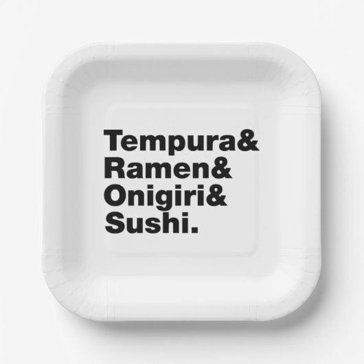 Assiettes En Carton Tempura & Ramen & Onigiri & Sushi. (Recto)