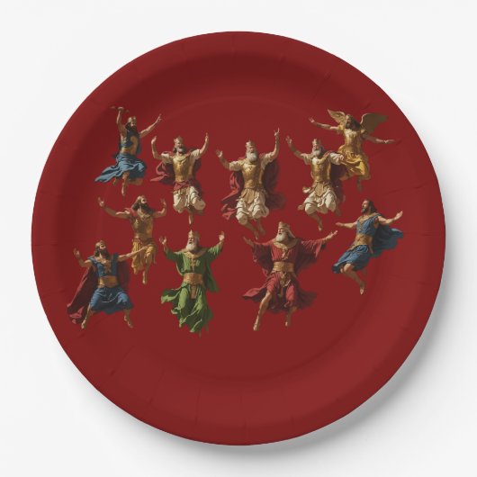 Assiettes En Carton Ten Lords Leaping The Ten Commandments Vector (Devant)