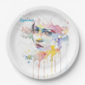 Assiettes En Carton Tendance de l'aquarelle Expression de la plaque de (Devant)