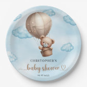 Assiettes En Carton Tendance mignon bébé ours en peluche brun chaud ba (Devant)