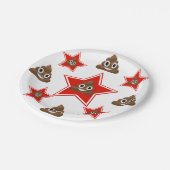 Assiettes En Carton Tenez le premier rôle un Emoji Poo (Angle)